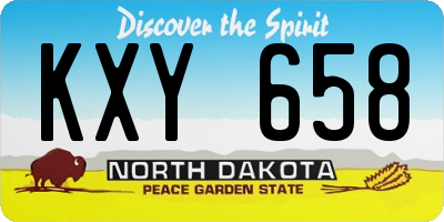 ND license plate KXY658