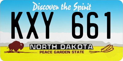 ND license plate KXY661