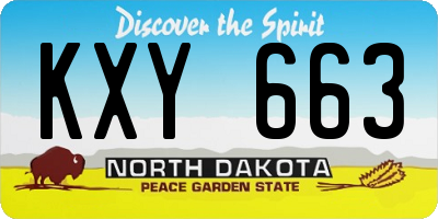 ND license plate KXY663