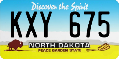ND license plate KXY675