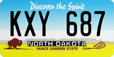 ND license plate KXY687