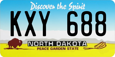 ND license plate KXY688