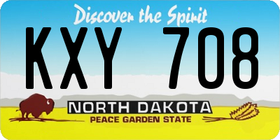 ND license plate KXY708