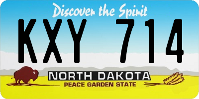 ND license plate KXY714