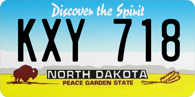 ND license plate KXY718