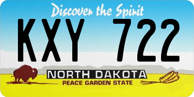 ND license plate KXY722