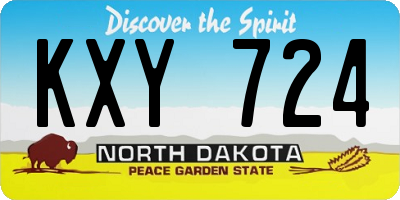 ND license plate KXY724