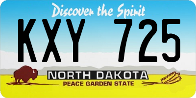 ND license plate KXY725