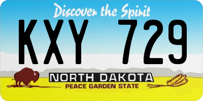 ND license plate KXY729