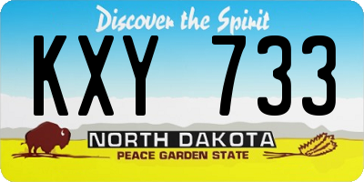 ND license plate KXY733