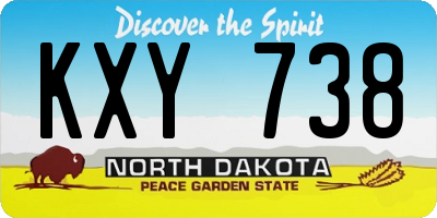 ND license plate KXY738
