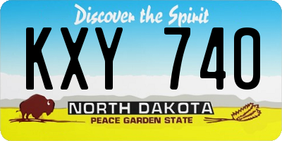 ND license plate KXY740