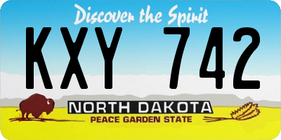 ND license plate KXY742