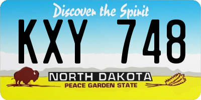 ND license plate KXY748