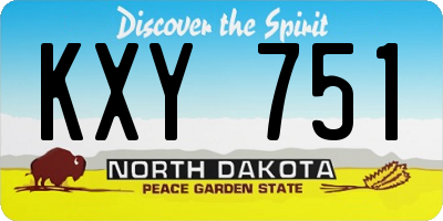 ND license plate KXY751