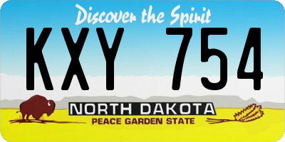 ND license plate KXY754