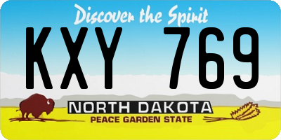 ND license plate KXY769