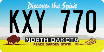 ND license plate KXY770