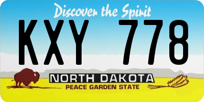 ND license plate KXY778