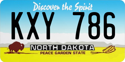 ND license plate KXY786