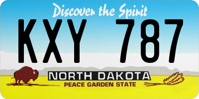 ND license plate KXY787