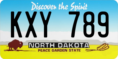 ND license plate KXY789