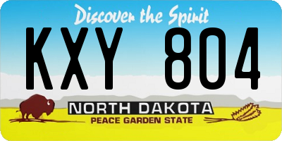 ND license plate KXY804