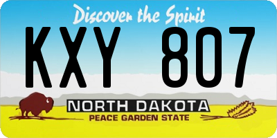 ND license plate KXY807