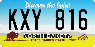 ND license plate KXY816