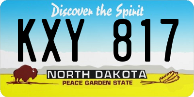 ND license plate KXY817