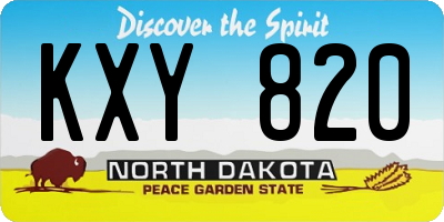 ND license plate KXY820