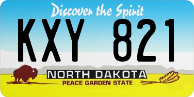 ND license plate KXY821