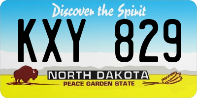 ND license plate KXY829
