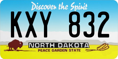 ND license plate KXY832