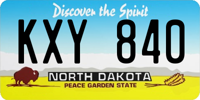 ND license plate KXY840