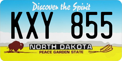 ND license plate KXY855