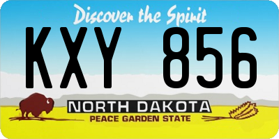 ND license plate KXY856