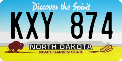 ND license plate KXY874