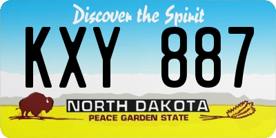 ND license plate KXY887