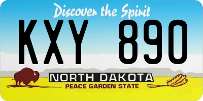 ND license plate KXY890