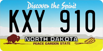 ND license plate KXY910
