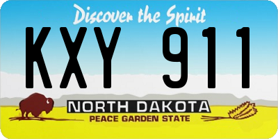 ND license plate KXY911