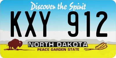 ND license plate KXY912