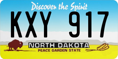 ND license plate KXY917