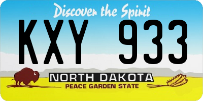 ND license plate KXY933