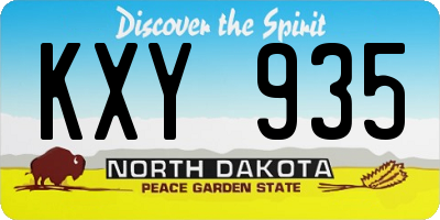 ND license plate KXY935