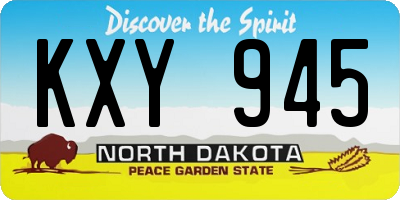 ND license plate KXY945