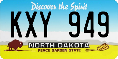 ND license plate KXY949