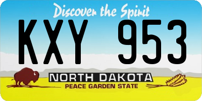 ND license plate KXY953