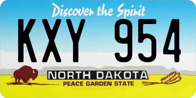 ND license plate KXY954